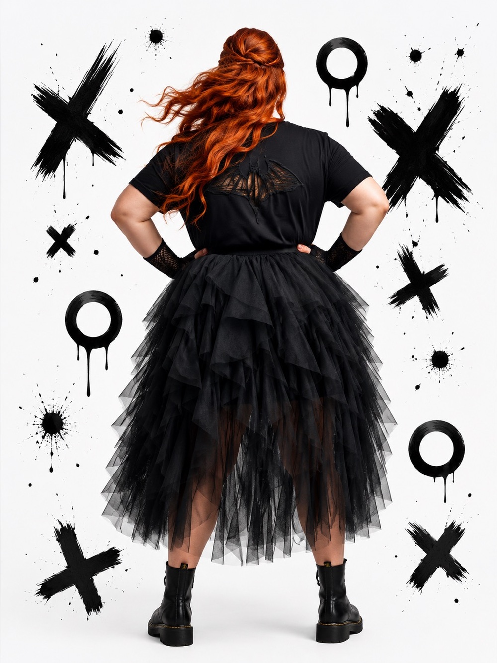 Torrid Nightfall Black Gothic Soft Mesh Ruffle Midi Skirt, Large, NWT! - Picture 7 of 16